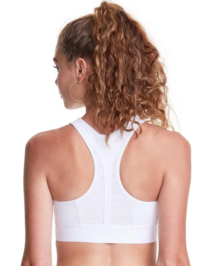Absolute Shape High Impact Sports Bra C Logo White Women Champion Sports Bras and Bralettes