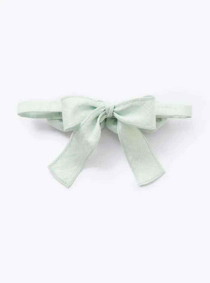 Accessories Baby 036Girl 216 Il Gufo Headband With Pretty Roses In Green Shantung