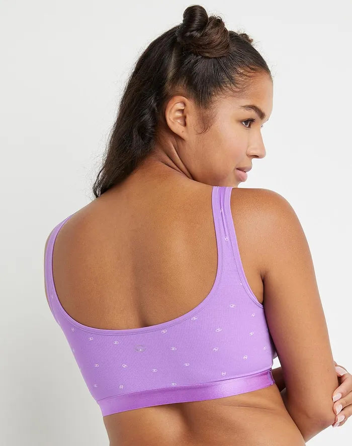 Active Brights Bralette C Logo Purple C Logo Women Champion Sports Bras and Bralettes