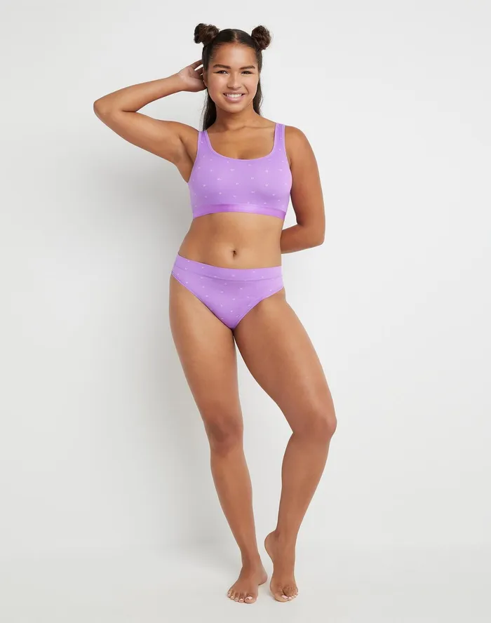 Active Brights Bralette C Logo Purple C Logo Women Champion Sports Bras and Bralettes