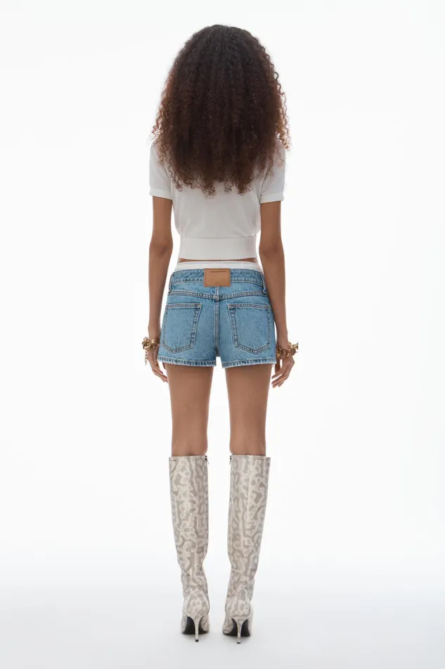 Alexander Wang Denim HighRise Mini Short In Cotton Denim 8211 Women