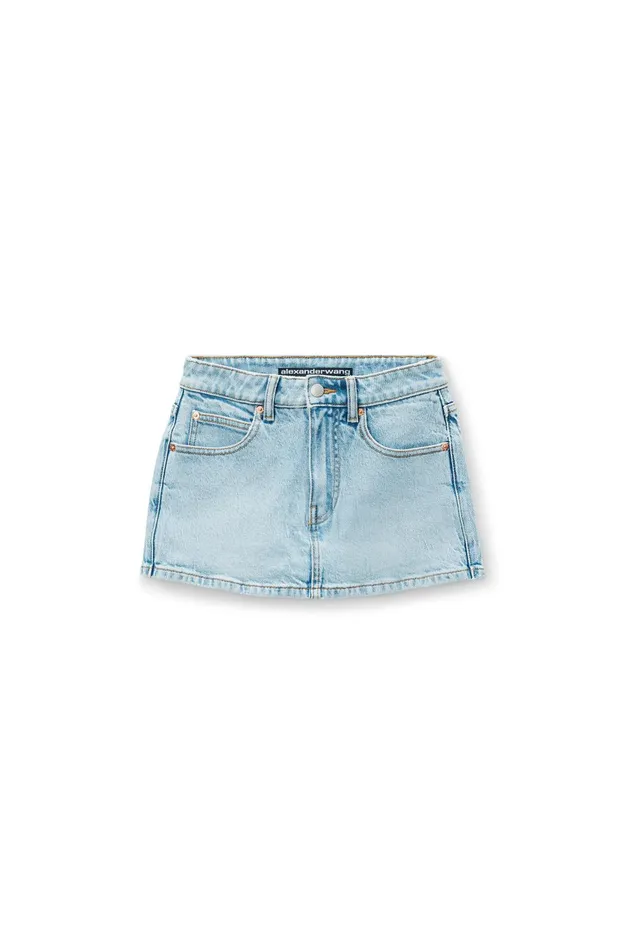Alexander Wang Denim Mid Rise Mini Skort In Comfort Stretch Denim 8211 Women