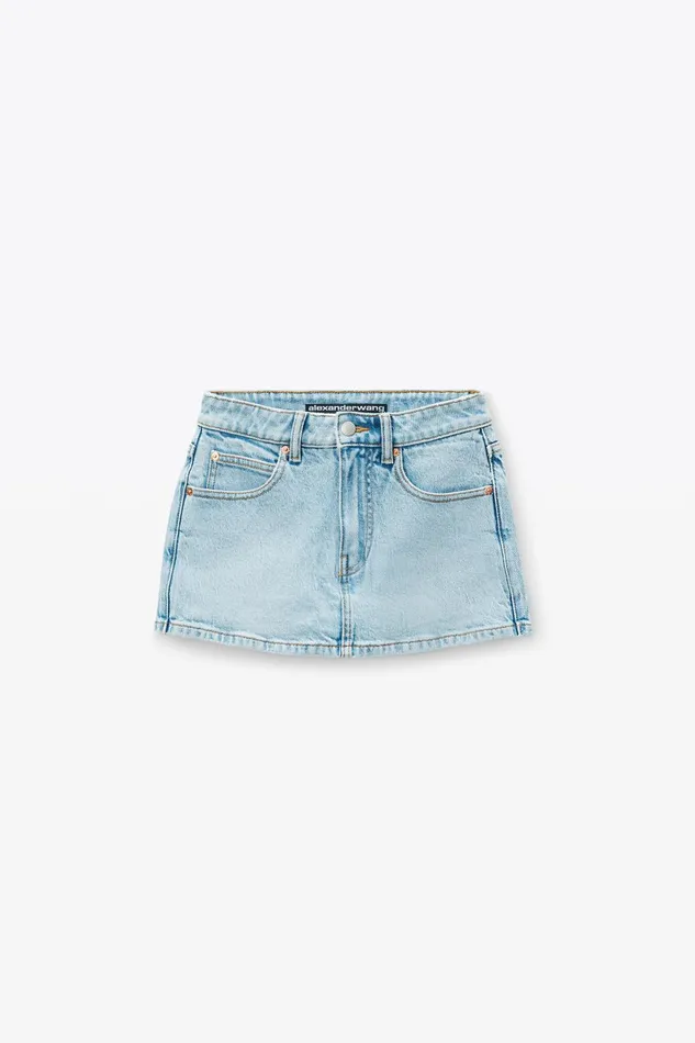 Alexander Wang Denim Mid Rise Mini Skort In Comfort Stretch Denim 8211 Women