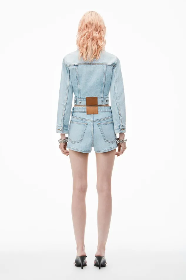 Alexander Wang Denim Mid Rise Mini Skort In Comfort Stretch Denim 8211 Women
