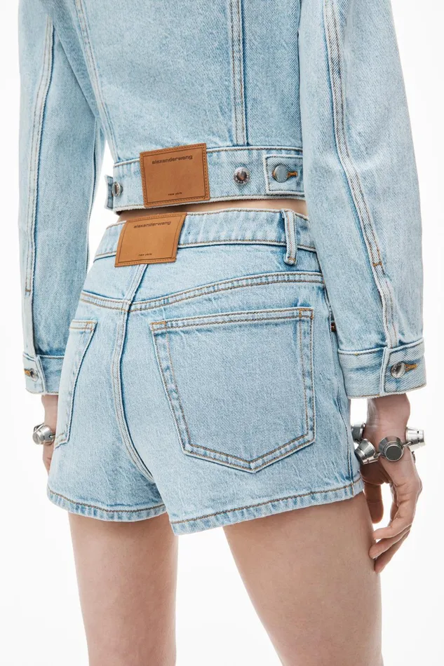 Alexander Wang Denim Mid Rise Mini Skort In Comfort Stretch Denim 8211 Women