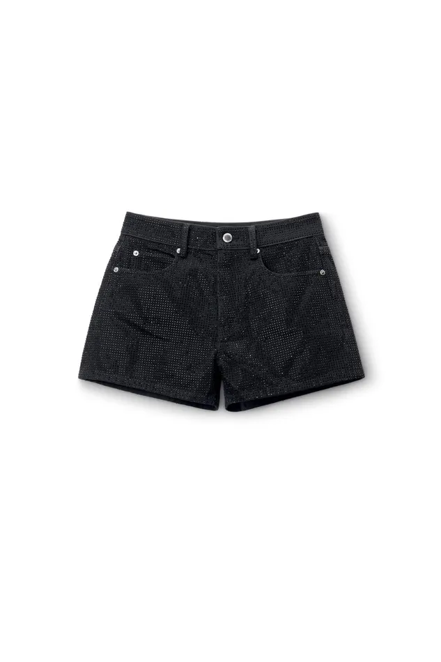 Alexander Wang Denim Shorty HighRise Short In Crystal Hotfix Denim 8211 Women