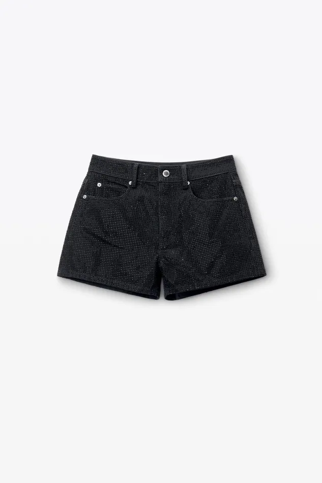 Alexander Wang Denim Shorty HighRise Short In Crystal Hotfix Denim 8211 Women