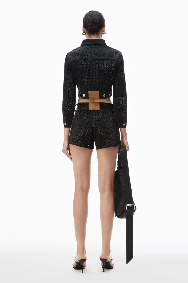 Alexander Wang Denim Shorty HighRise Short In Crystal Hotfix Denim 8211 Women