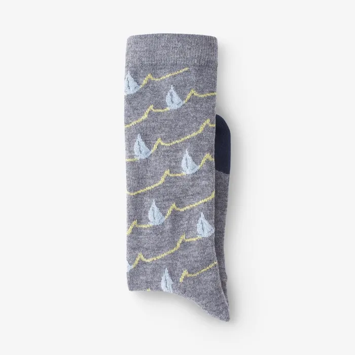 Allen Edmonds Boat Pattern Soft Touch PolyTencel Dress Socks Greyteal Men Socks