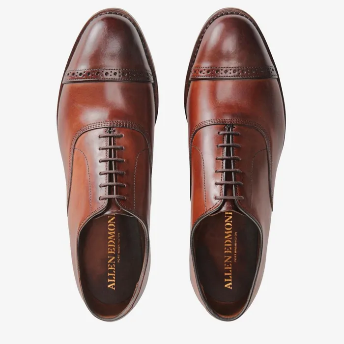 Allen Edmonds Fifth Avenue CapToe Oxford Dark Chili Men Wide Width Shoes
