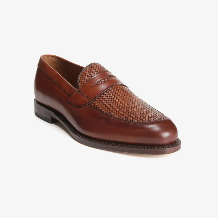 Allen Edmonds Lake Bluff Weave Dress Loafer Dark Chili Men Loafers and SlipOns