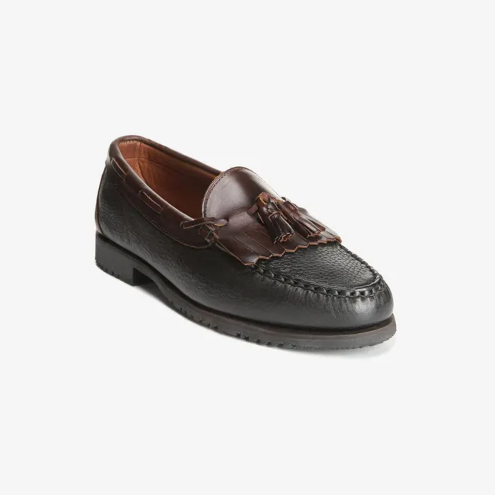Allen Edmonds Nashua Tassel Loafer Black With Brown Trim Men Casual Shoes