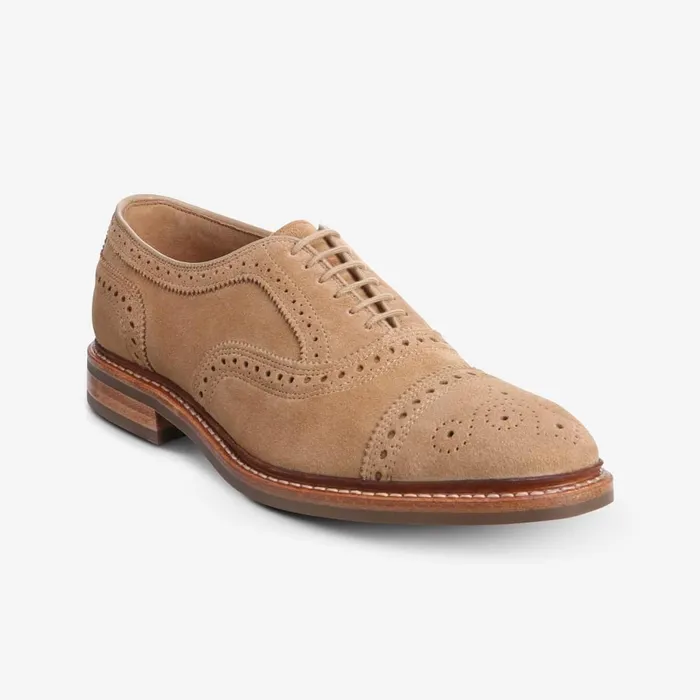 Allen Edmonds Strandmok Suede CapToe Oxford Camel Men Wide Width Shoes