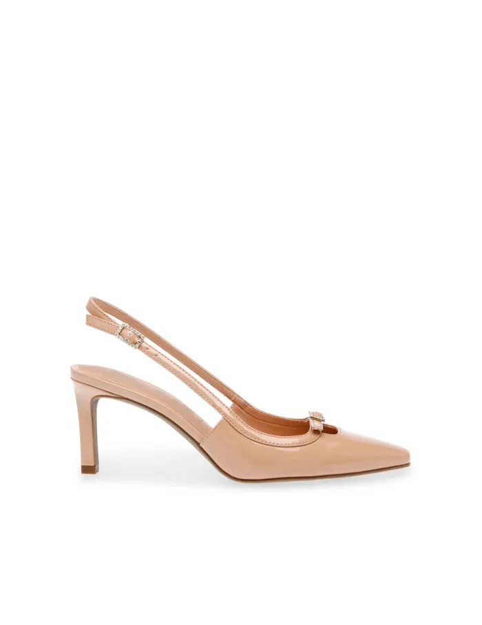 Anne Klein Roxy Sling Back Dress Pump Natural Patent Women Shoes
