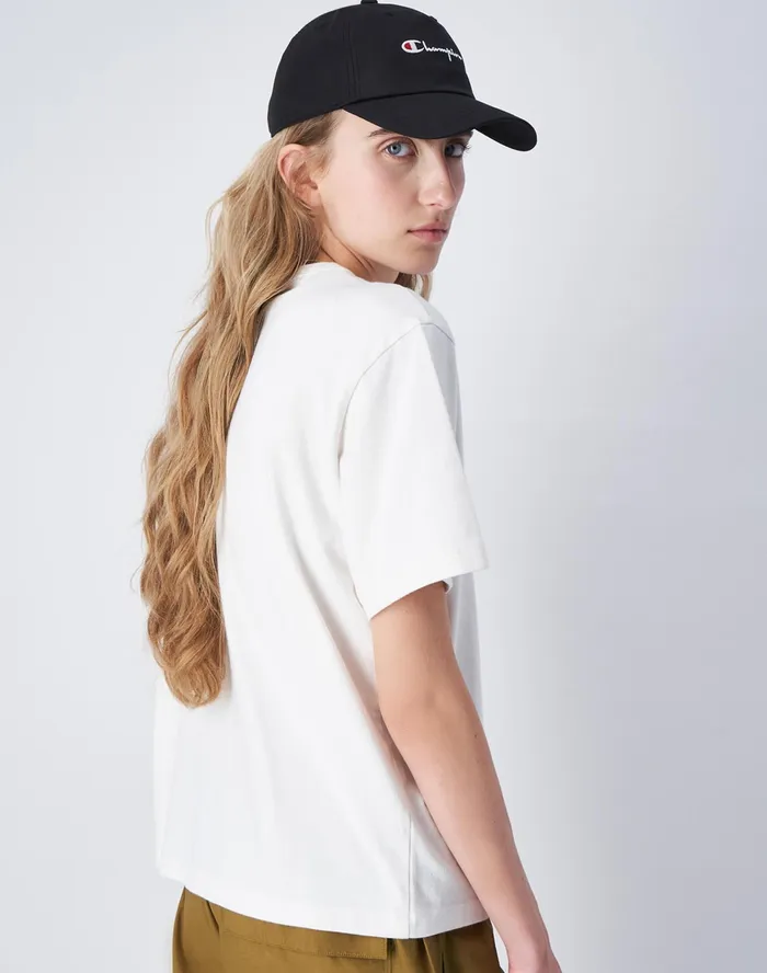 Beams Boy TShirt C Logo Chalk White Women Champion TShirts and Tops