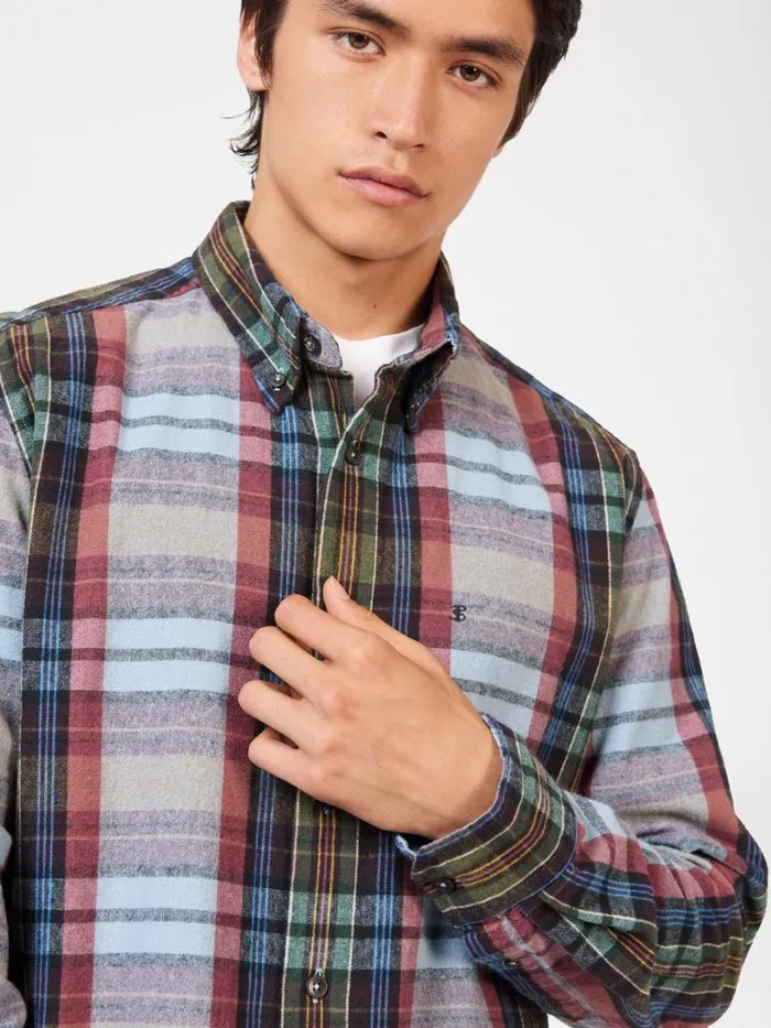 Ben Sherman Long Sleeve Shirts Men Brushed Multicolour Check Oxford Shirt Ben Sherman Long Sleeve Shirts Men Brushed Multicolour Check Oxford Shirt