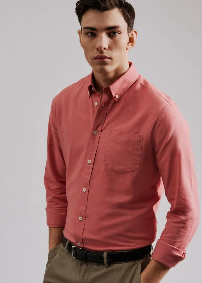 Ben Sherman Long Sleeve Shirts Men Signature Organic Oxford Shirt 8211 Raspberry Ben Sherman Long Sleeve Shirts Men Signature Organic Oxford Shirt 8211 Raspberry
