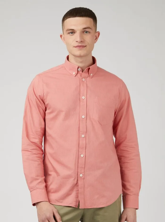 Ben Sherman Long Sleeve Shirts Men Signature Organic Oxford Shirt 8211 Raspberry Ben Sherman Long Sleeve Shirts Men Signature Organic Oxford Shirt 8211 Raspberry