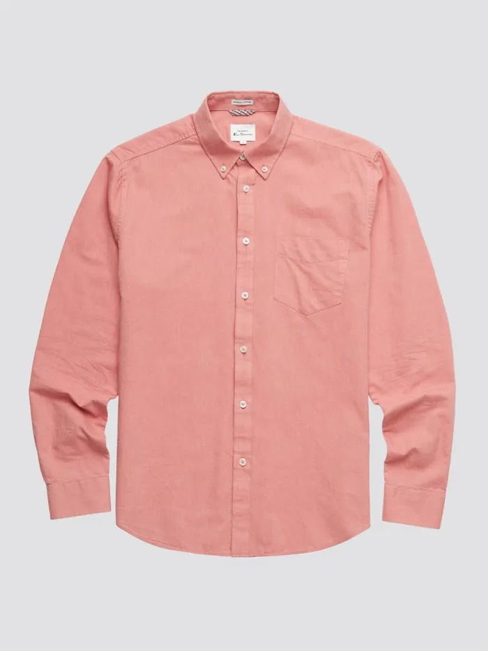 Ben Sherman Long Sleeve Shirts Men Signature Organic Oxford Shirt 8211 Raspberry Ben Sherman Long Sleeve Shirts Men Signature Organic Oxford Shirt 8211 Raspberry