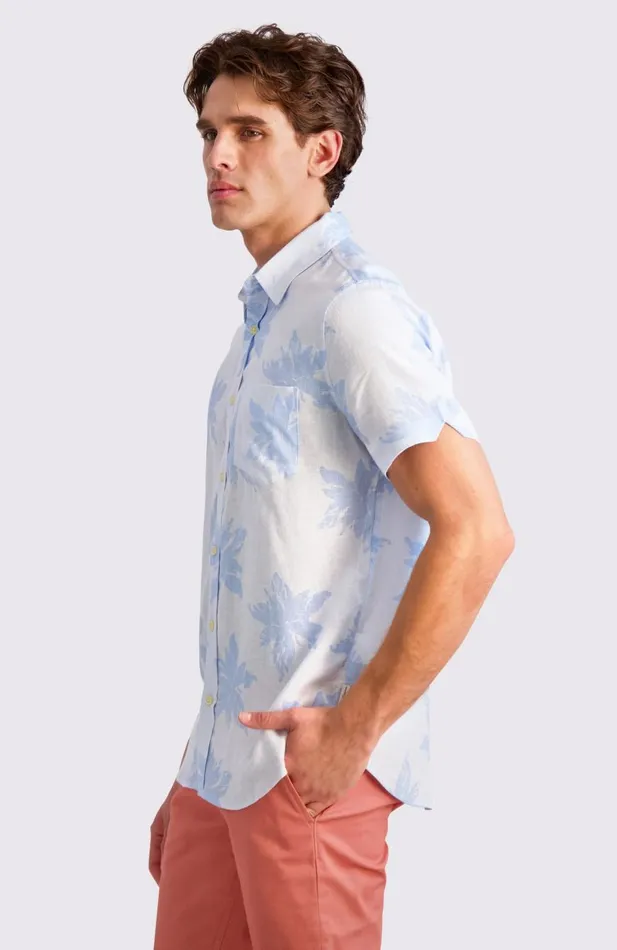 Ben Sherman Short Sleeve Shirts Men Exploded Flower Print Shirt 8211 Light Blue Ben Sherman Short Sleeve Shirts Men Exploded Flower Print Shirt 8211 Light Blue
