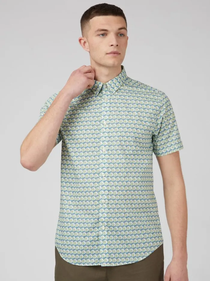 Ben Sherman Short Sleeve Shirts Men Watercolor Spot Print ShortSleeve Shirt Ben Sherman Short Sleeve Shirts Men Watercolor Spot Print ShortSleeve Shirt