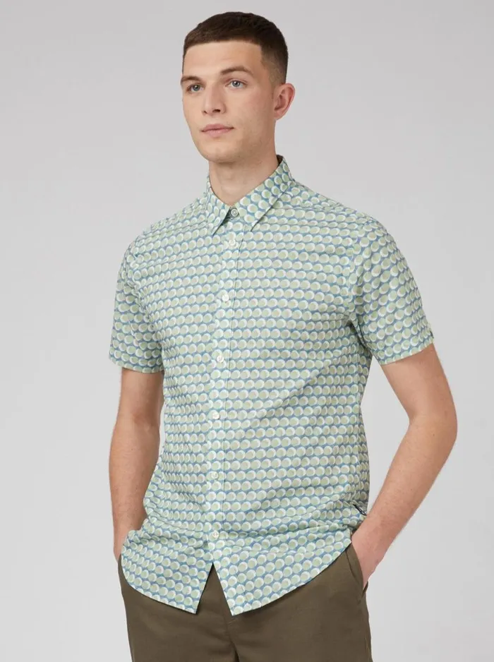 Ben Sherman Short Sleeve Shirts Men Watercolor Spot Print ShortSleeve Shirt Ben Sherman Short Sleeve Shirts Men Watercolor Spot Print ShortSleeve Shirt