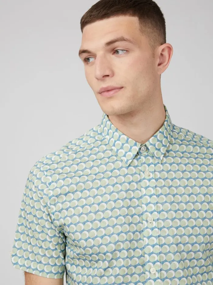 Ben Sherman Short Sleeve Shirts Men Watercolor Spot Print ShortSleeve Shirt Ben Sherman Short Sleeve Shirts Men Watercolor Spot Print ShortSleeve Shirt