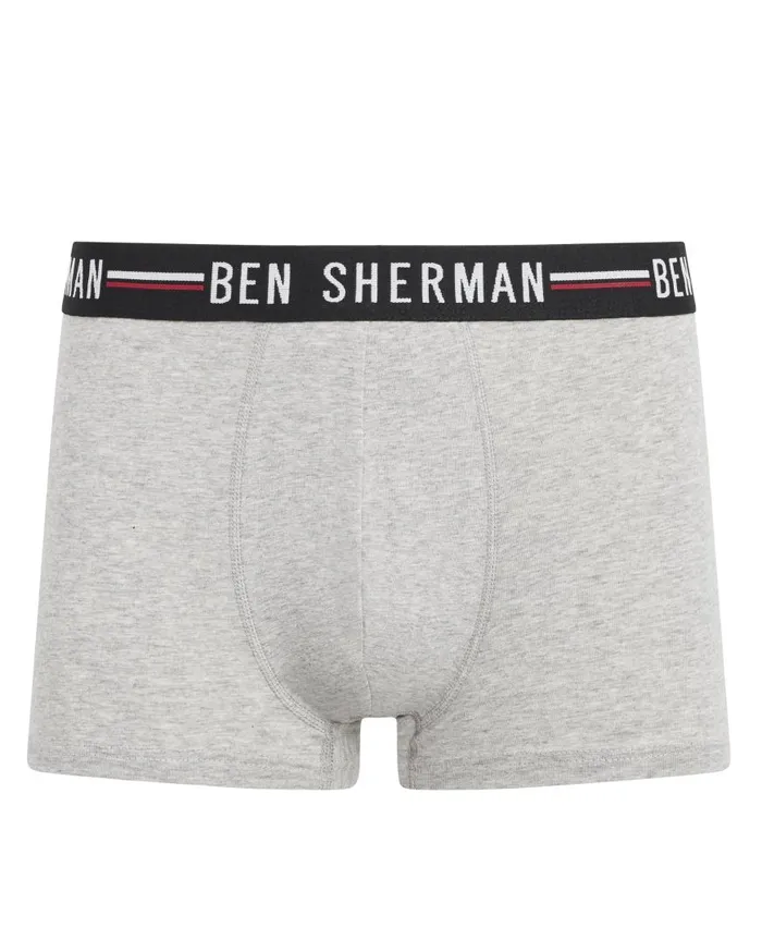 Ben Sherman Underwear Men Roman 3Pack Fitted NoFly BoxerBriefs 8211 BlackWhiteGrey