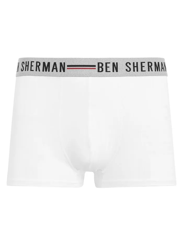 Ben Sherman Underwear Men Roman 3Pack Fitted NoFly BoxerBriefs 8211 BlackWhiteGrey