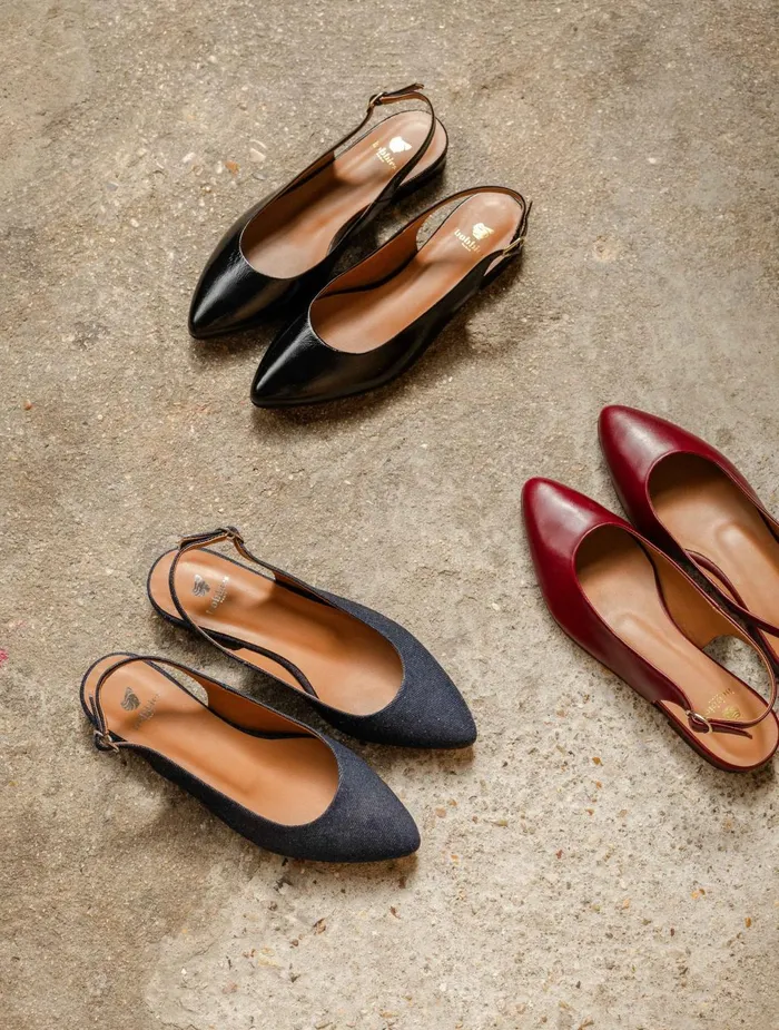 Bobbies Ballet Flats Paige Black Vinyl 8211 Women