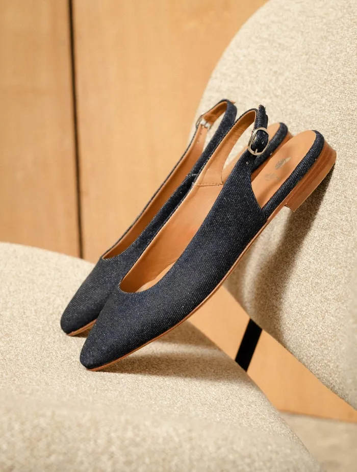 Bobbies Ballet Flats Paige Raw Denim 8211 Women