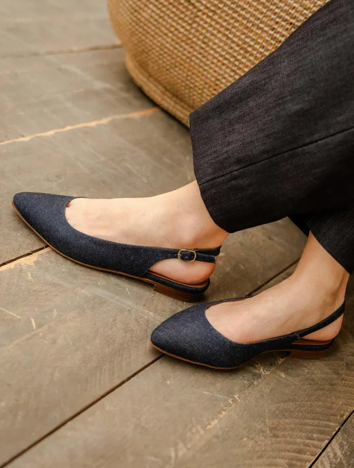 Bobbies Ballet Flats Paige Raw Denim 8211 Women