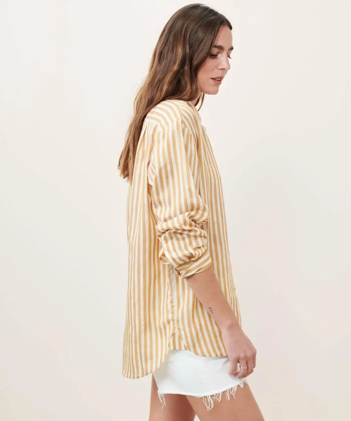 ButtonUps Women Jenni Kayne Boyfriend Shirt Mustard Stripe
