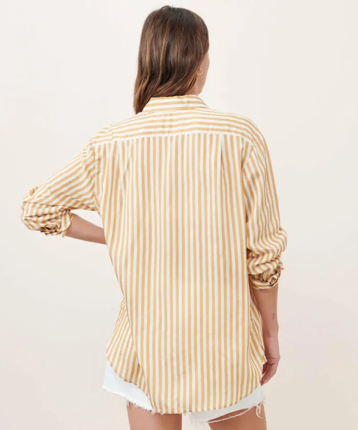 ButtonUps Women Jenni Kayne Boyfriend Shirt Mustard Stripe