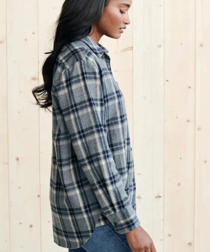 ButtonUps Women Jenni Kayne Flannel Boyfriend Shirt Grey Plaid