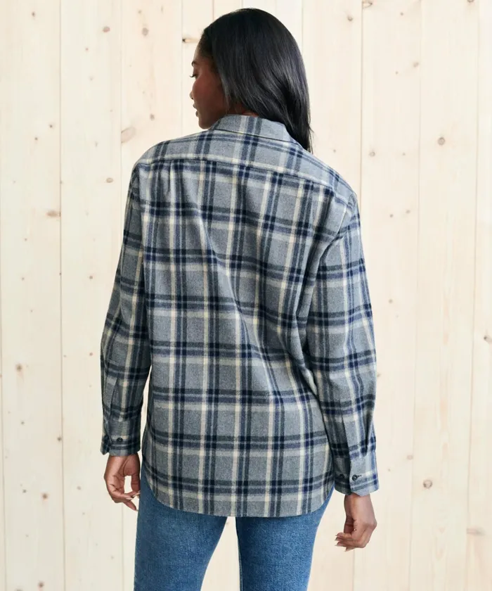 ButtonUps Women Jenni Kayne Flannel Boyfriend Shirt Grey Plaid