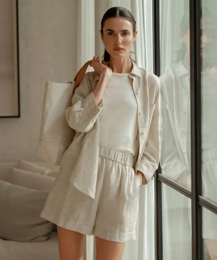 ButtonUps Women Jenni Kayne Linen Logan Shirt Natural