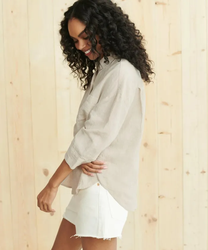 ButtonUps Women Jenni Kayne Linen Logan Shirt Natural