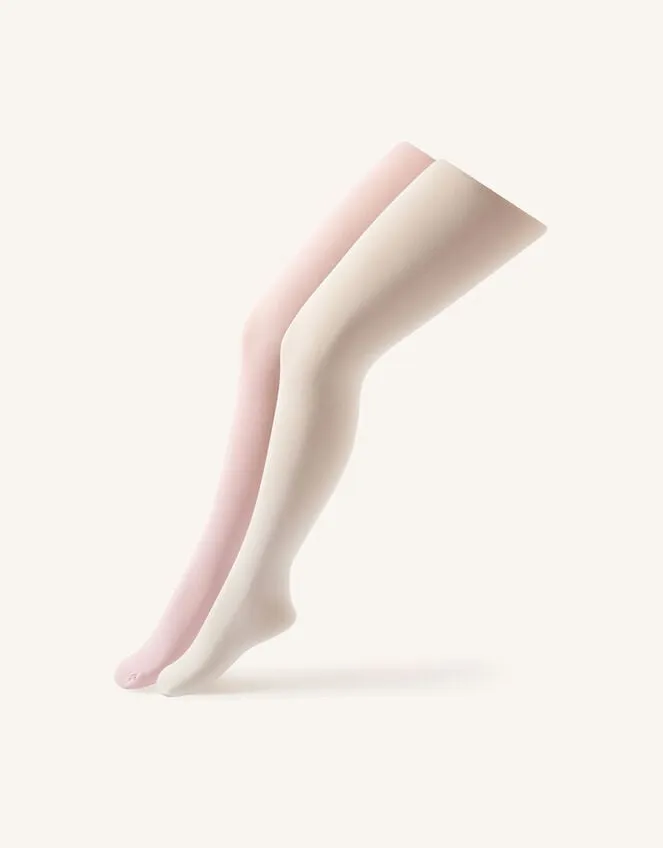 Children 2Pack Plain Tights Multi Monsoon Girls039 Tights and Socks