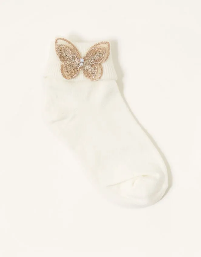 Children 3d Butterfly Socks Ivory Monsoon Girls039 Tights and Socks