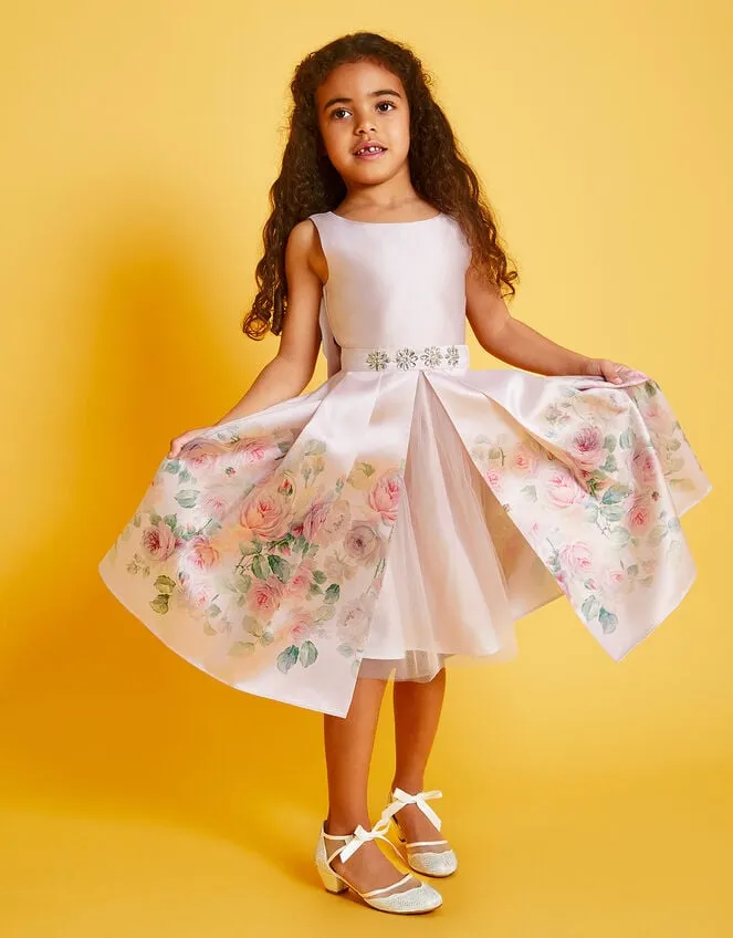 Children Aria Duchess 2In1 Dress Pink Monsoon Dresses
