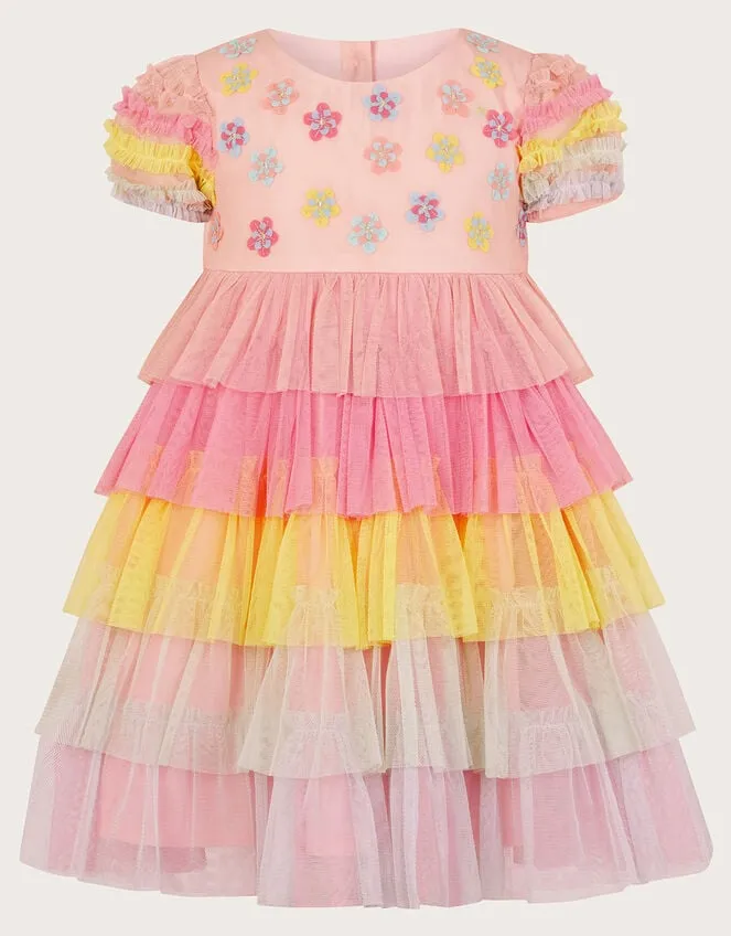 Children Baby Colour Block Dress Multi Monsoon Dresses