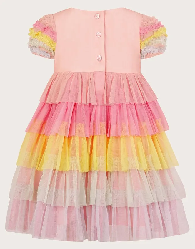 Children Baby Colour Block Dress Multi Monsoon Dresses