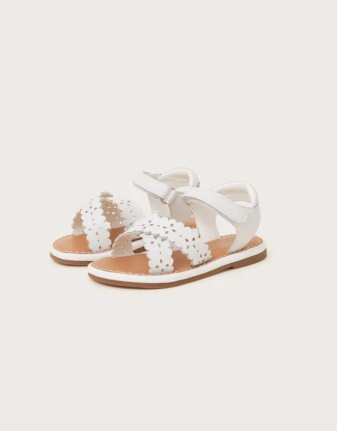 Children Baby Leather Cutwork Sandals White Monsoon Baby Shoes and Sandals
