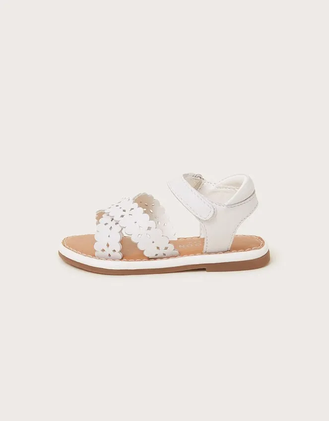 Children Baby Leather Cutwork Sandals White Monsoon Baby Shoes and Sandals