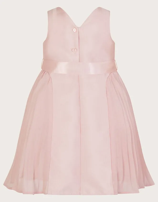 Children Baby Polly Pleated Bridesmaids Dress Pink Monsoon Dresses
