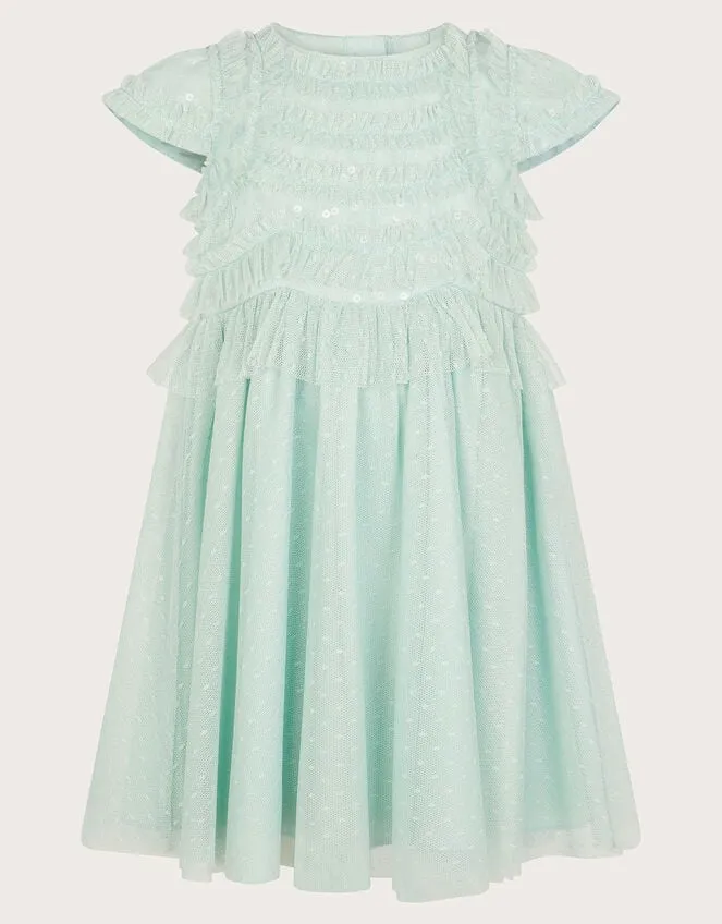 Children Baby Ruffle Truth Dress Green Monsoon Dresses