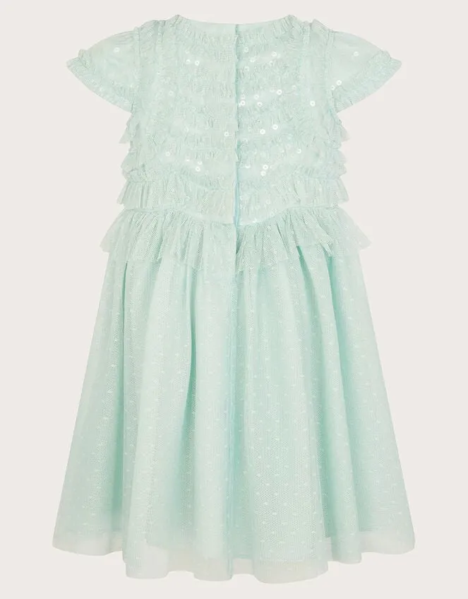 Children Baby Ruffle Truth Dress Green Monsoon Dresses