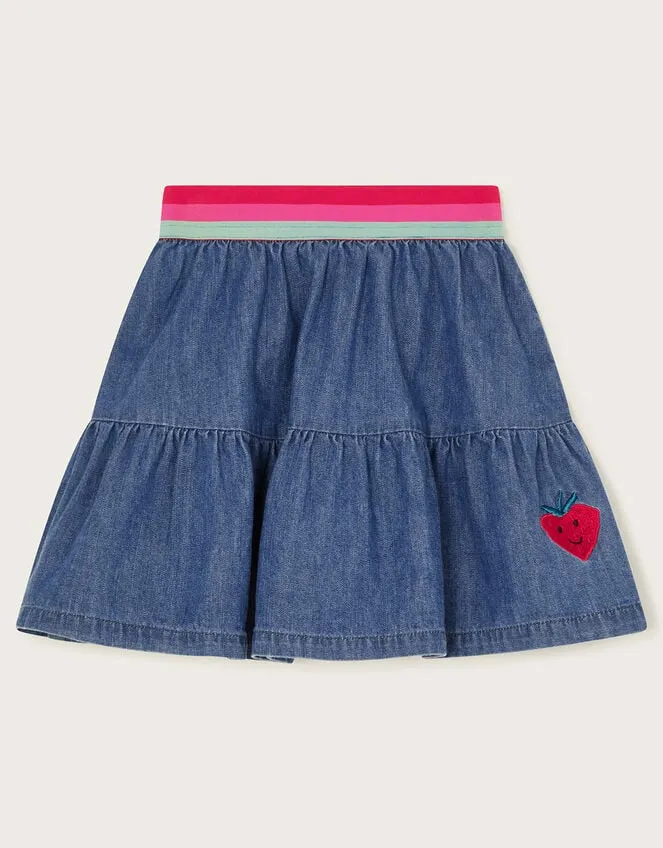 Children Denim Ruffle Skirt Blue Monsoon Casualwear Collection