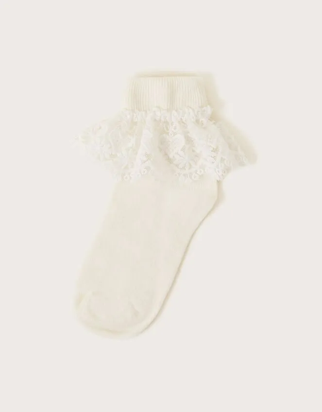Children Heart Lace Socks Ivory Monsoon Girls039 Tights and Socks